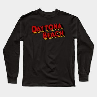 Vintage Style Daytona Beach Text Long Sleeve T-Shirt